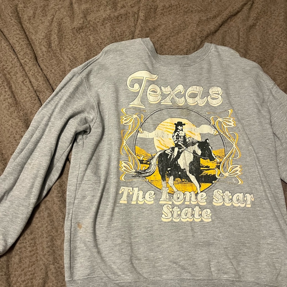 Zoe + Liv Gray Texas Lone Star Sweater